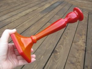 Antique Northwood Chinese Coral Red Colonial EAPG Candleholders!