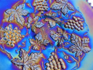 Antique Northwood Elec. Amethyst Grape & Cable Variant Carnival Glass Plate