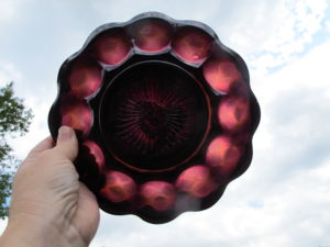 Antique Imperial Amethyst Heavy Grape Carnival Glass Plate