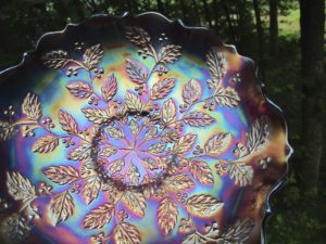 Antique Fenton Cherry Red Holly Carnival Glass Bowl