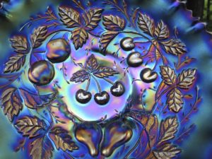 Antique Northwood Amethyst Three Fruits Carnival Glass PCE Bowl