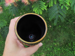 Antique Northwood Blue Carnival Glass Corn Vase