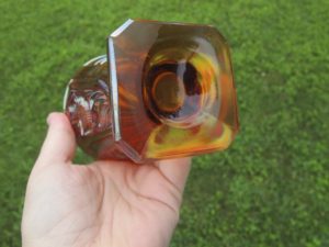 Antique Riihimaki (Finland) Marigold Grand Thistle Carnival Glass Tumbler