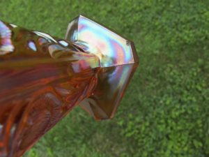 Antique Riihimaki (Finland) Marigold Grand Thistle Carnival Glass Tumbler