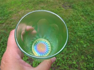 Antique Northwood Ice Green Oriental Poppy Carnival Glass Tumbler