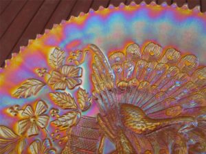 Antique Northwood Marigold Peacocks Carnival Glass Plate