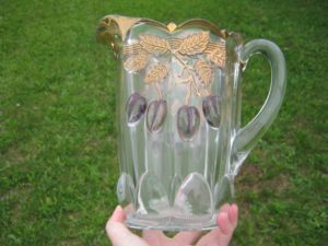 Antique Northwood Plums & Cherries Early American Patterned Glass