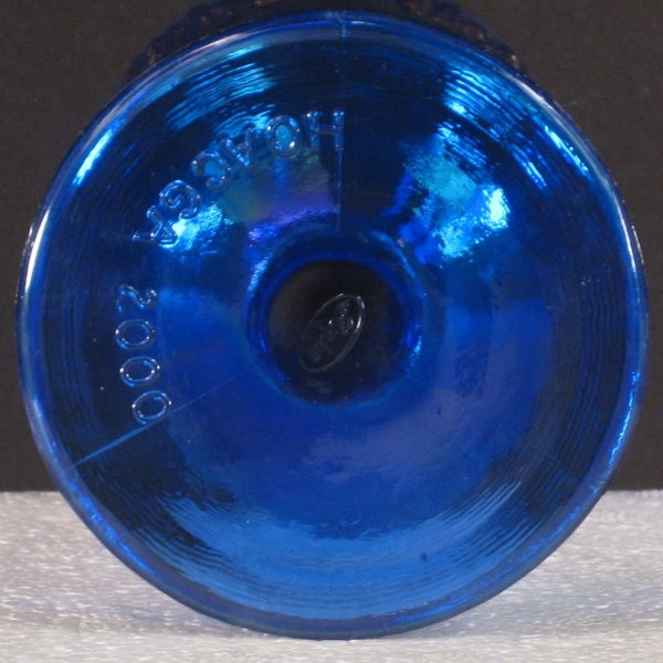 Fenton Blue Orange Tree Carnival Glass Goblet
