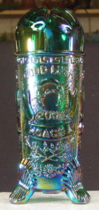 Fenton Green Good Luck Carnival Glass Hatpin Holder