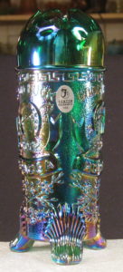 Fenton Green Good Luck Carnival Glass Hatpin Holder