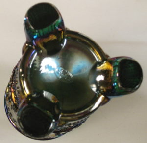 Fenton Green Good Luck Carnival Glass Hatpin Holder