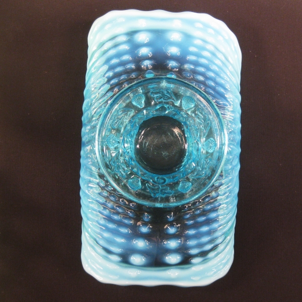 Antique Dugan Blue Opal Argonaut Shell Opalescent Glass Card Tray