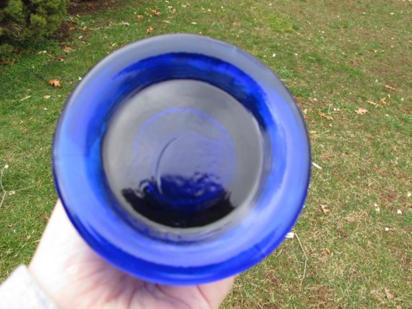 Fenton Electric Blue Peacock Garden Carnival Glass Vase