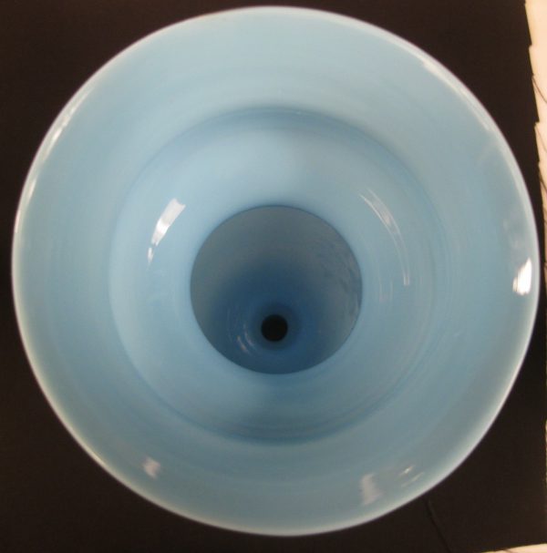 Antique Bristol Blue Handpainted Cherubs Bristol Glass Vase Set