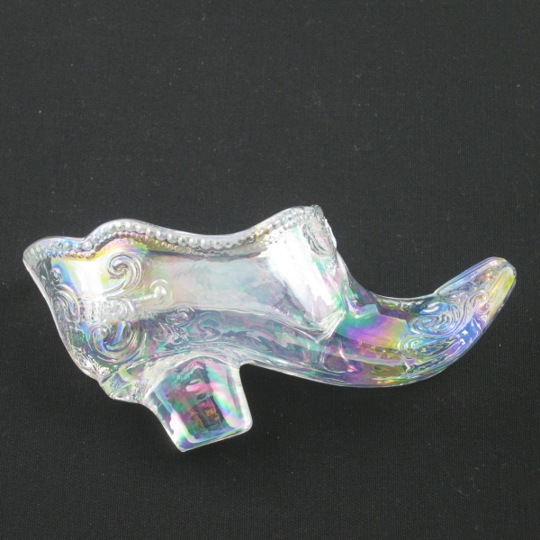 Mosser Crystal Bow Slipper Carnival Glass Shoe