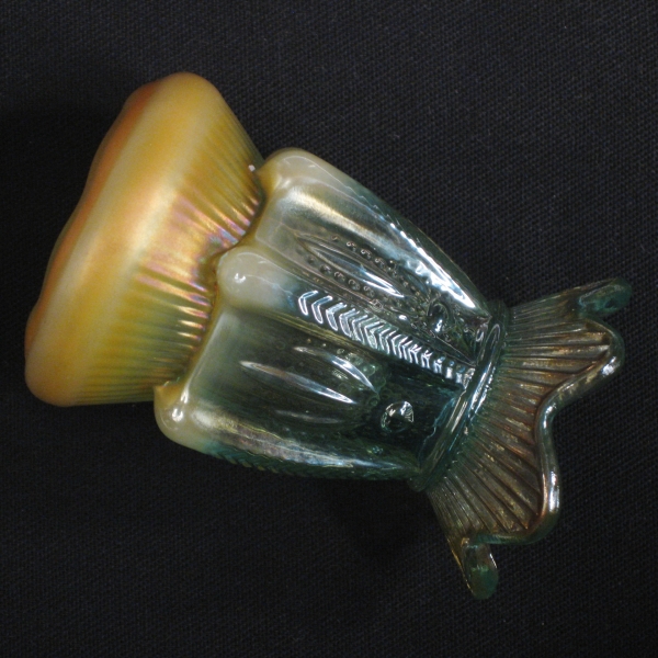 Levay Glass Aqua Opal Cactus Carnival Glass Toothpick Holder