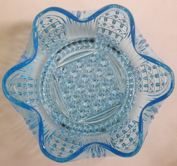 Antique Bryce Bros/US Glass Blue Cathedral EAPG Bowl