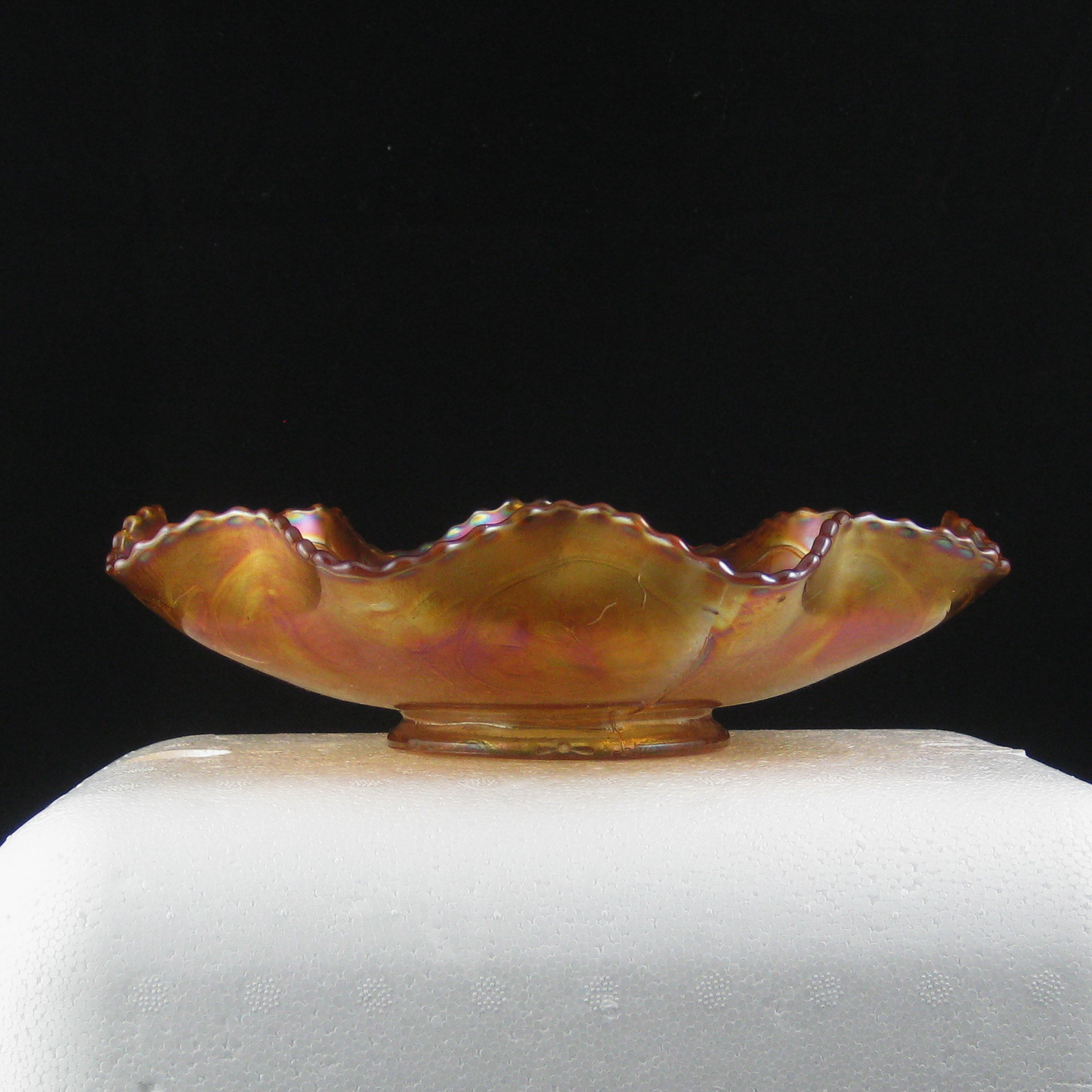 Antique Fenton Marigold Dragon & Lotus Carnival Glass Bowl Antique Fenton Marigold Dragon & Lotus Carnival Glass Bowl
