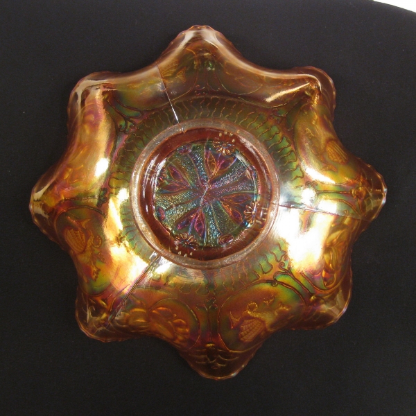 Antique Fenton Marigold Dragon & Lotus Carnival Glass Bowl