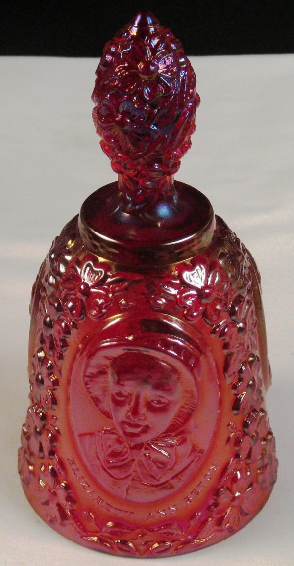 Fenton Red Famous Women Carnival Glass Bell