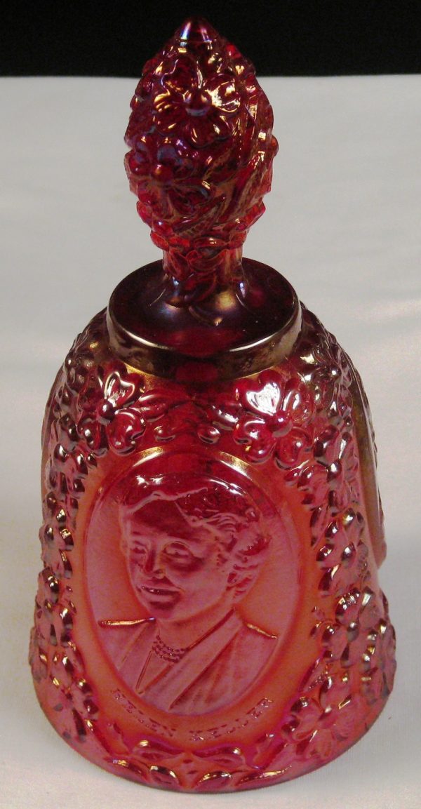 Fenton Red Famous Women Carnival Glass Bell