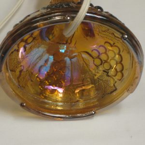 Wetzel Amber Grape & Cable Carnival Glass Lamp