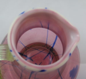 Gibson Cranberry Vaseline Opal Hanging Hearts Art Glass Guest Set