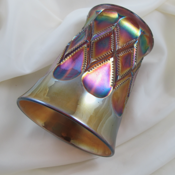 Antique Millersburg Light Amethyst Diamonds Carnival Glass Tumbler