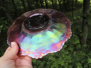 Antique Fenton Amethyst Pinecone Carnival Glass 7" Plate