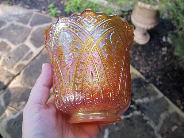 Antique Northwood Marigold Olympus Carnival Glass Lampshade