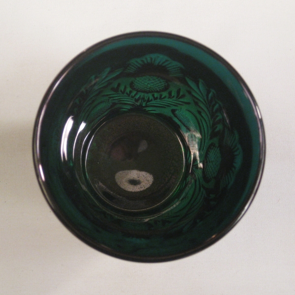Mosser Green Inverted Thistle Carnival Glass Tumbler