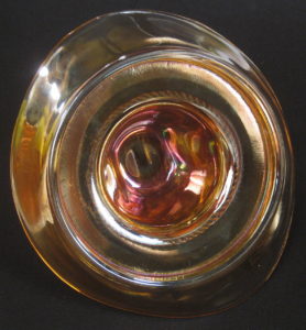 Antique Unknown maker Marigold "LBJ" Cowboy Hat Carnival Glass Ashtray