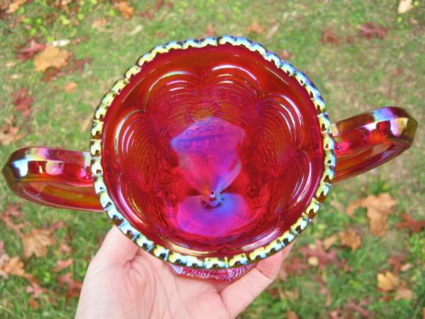 Fenton Red Good Luck Carnival Glass Loving Cup