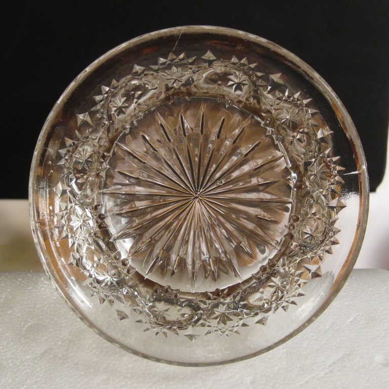 Antique Imperial Marigold Morning Glory w/Snowflake Carnival Glass Funeral Vase Carnival Glass