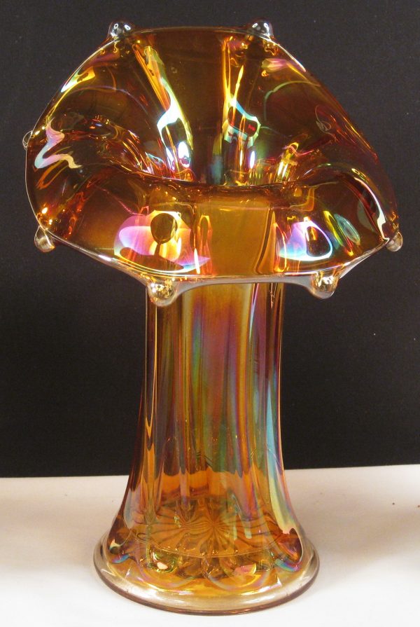 Antique Imperial Marigold Morning Glory Carnival Glass JIP Mid-size Vase