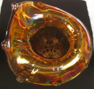 Antique Imperial Marigold Morning Glory Carnival Glass Mid-size Vase