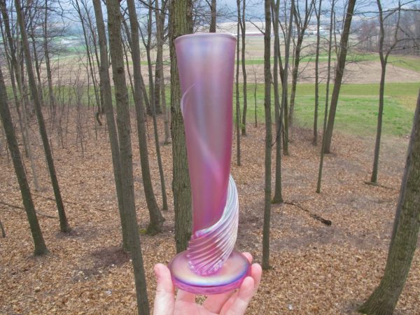 Zellique Studio Pink Iridescent Art Glass Vase