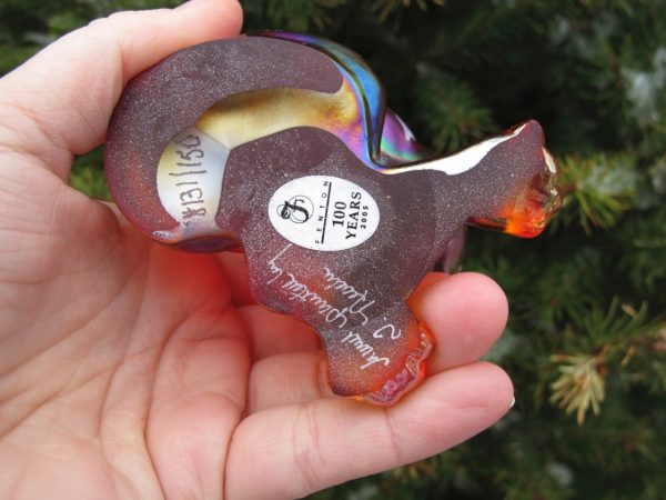 Fenton Red Labrador Retriever Dog Carnival Glass Paperweight
