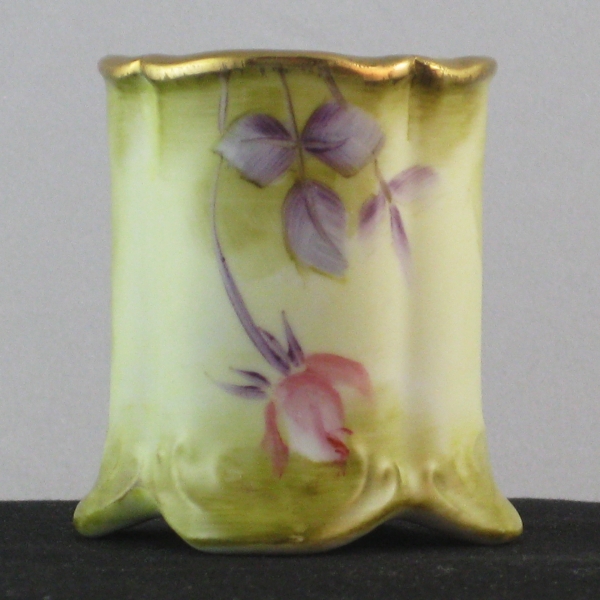 Nippon Hand Painted Roses Gold Gilt Toothpick Holder