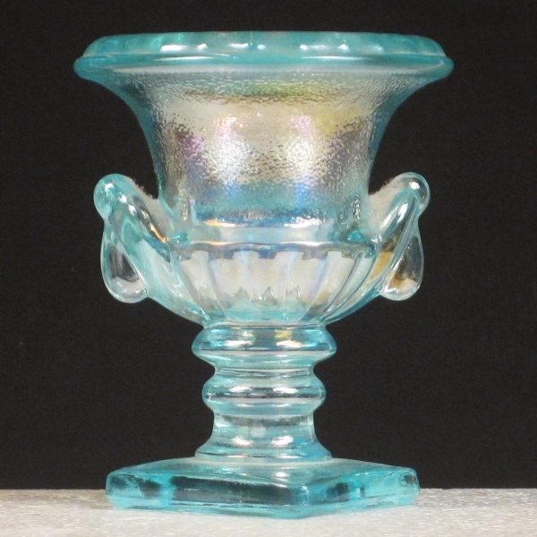 Imperial Azure Blue Urn Carnival Glass Toothpick Holder