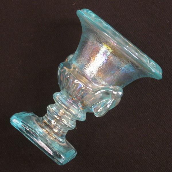 Imperial Azure Blue Urn Carnival Glass Toothpick Holder