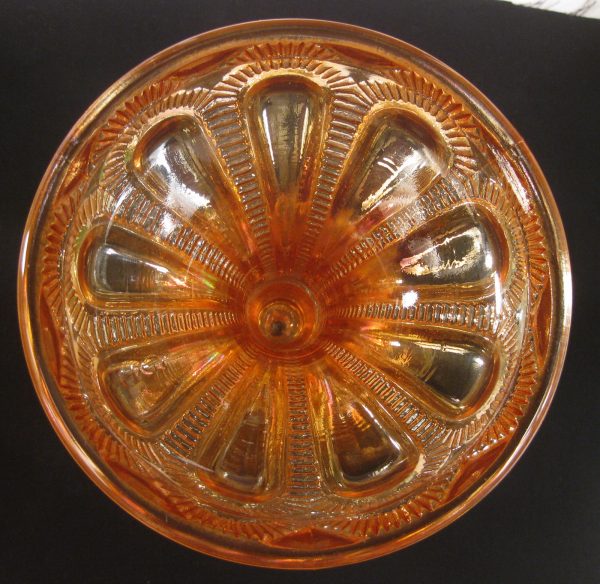 Imperial Marigold Zipper Loop Carnival Glass Oil Lamp