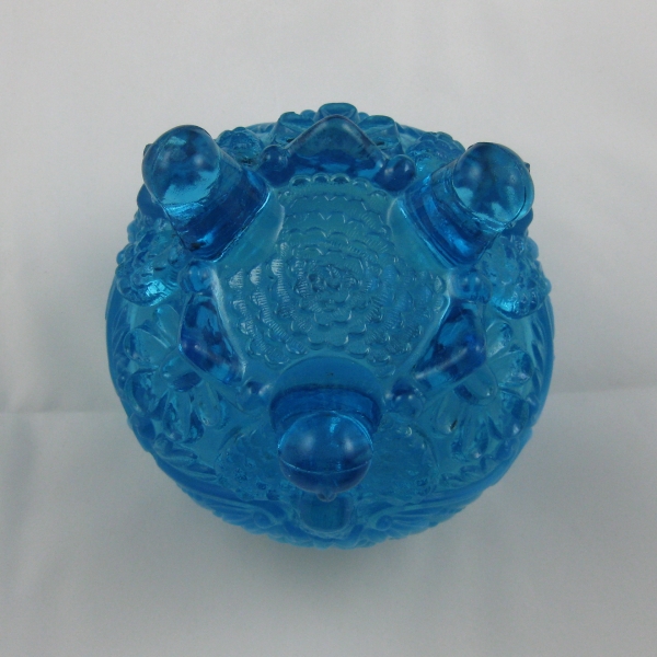 Antique English ?Sowerby? Blue Opal Piasa Bird Opalescent Glass Rosebowl