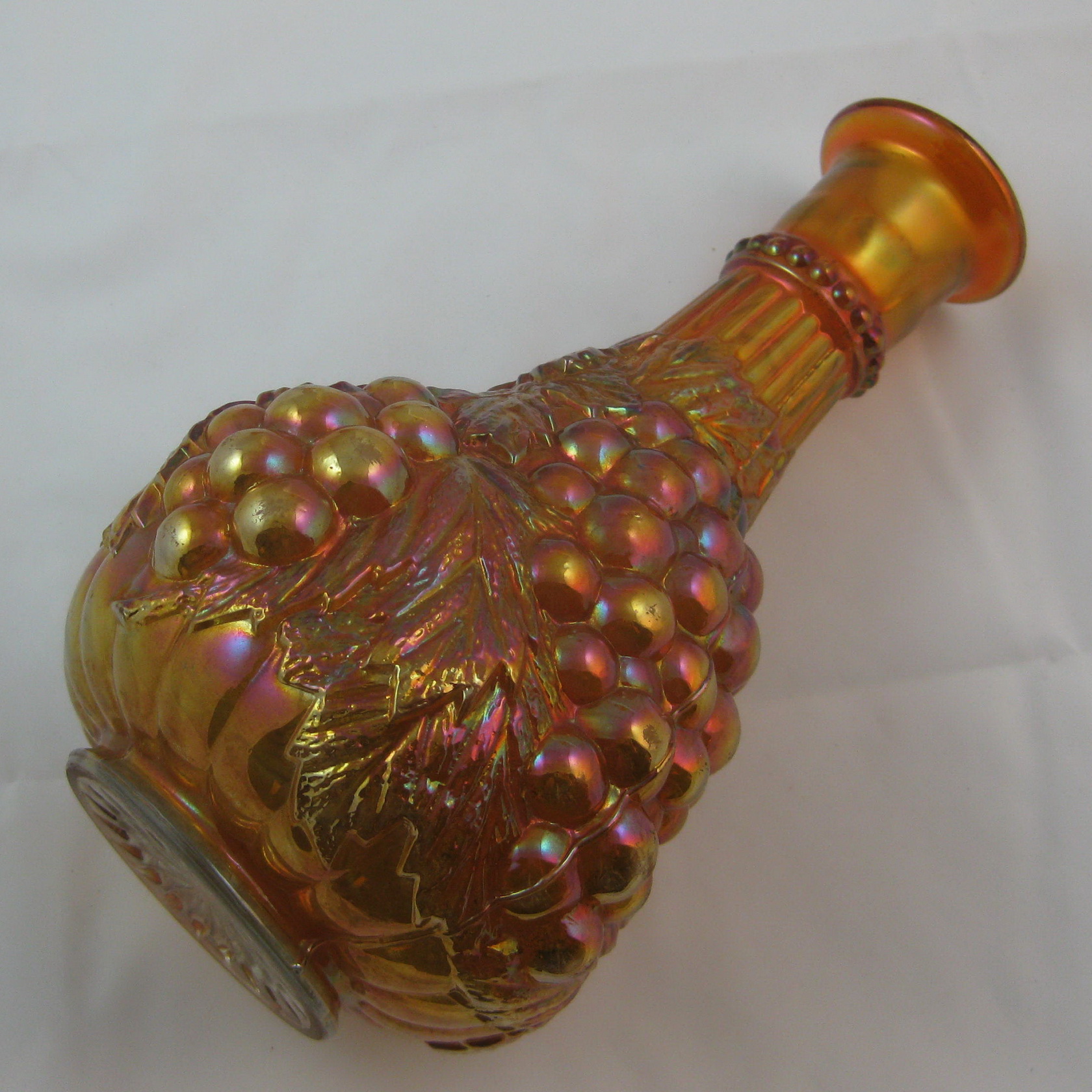Antique Imperial Marigold Imperial Grape Carnival Glass Decanter w