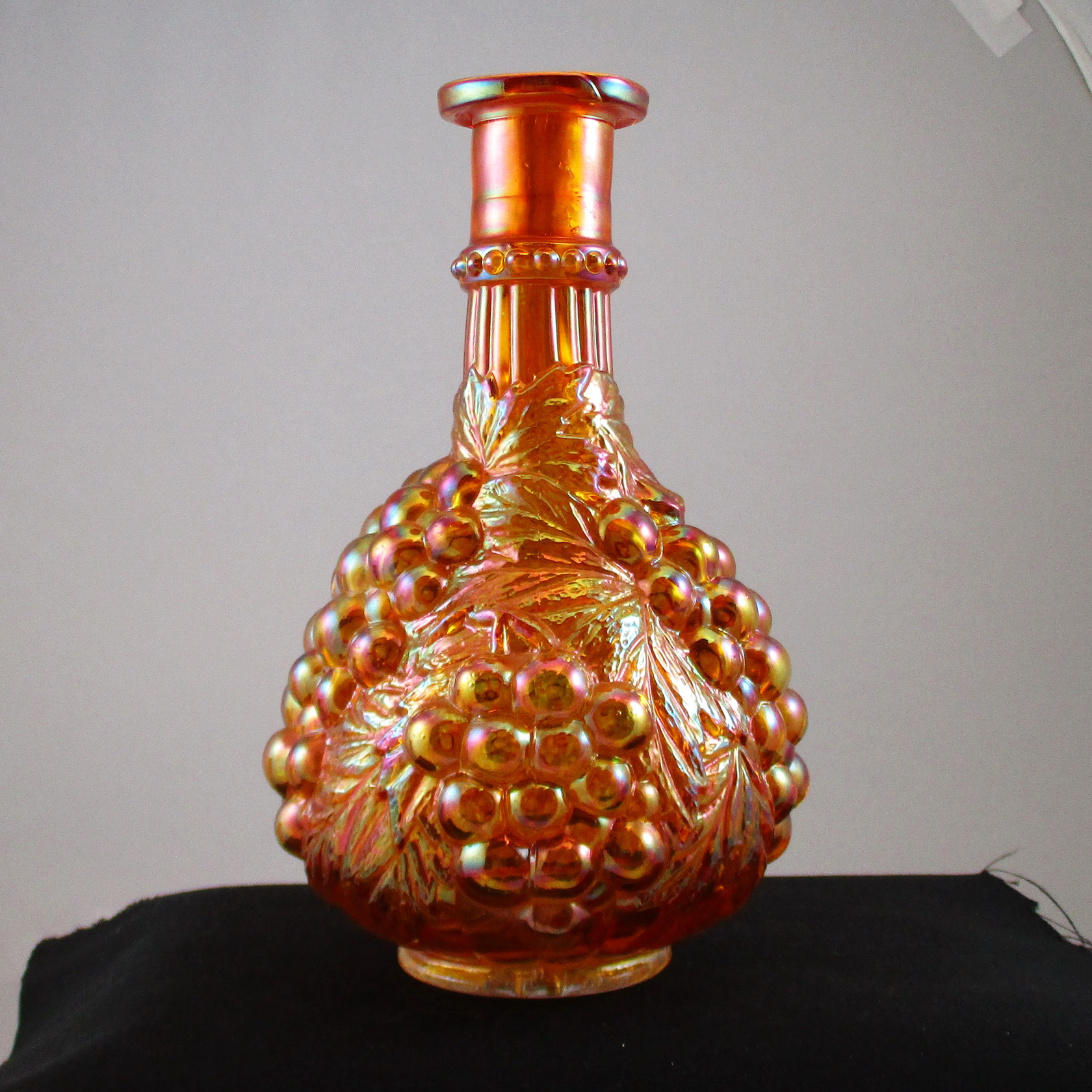 Antique Imperial Marigold Imperial Grape Carnival Glass Decanter w