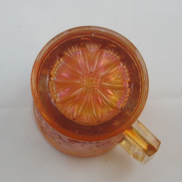 Antique Imperial Marigold Robin Carnival Glass Mug