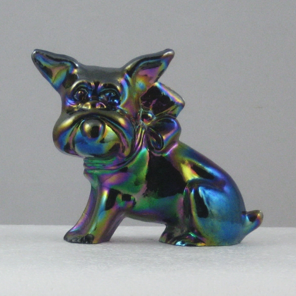 Imperial Amethyst Bulldog Pup Carnival Glass Animal