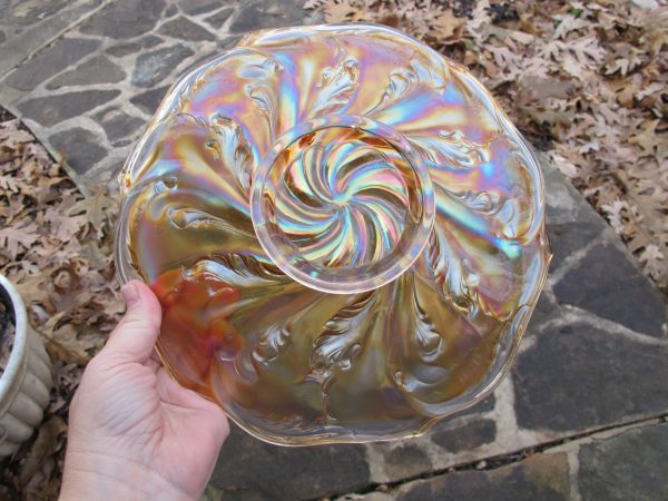 Antique Imperial Marigold Acanthus Carnival Glass Plate