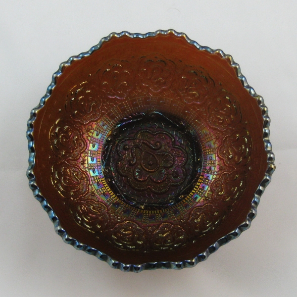 Antique Fenton Amethyst Persian Medallion Round Carnival Glass Small Bowl