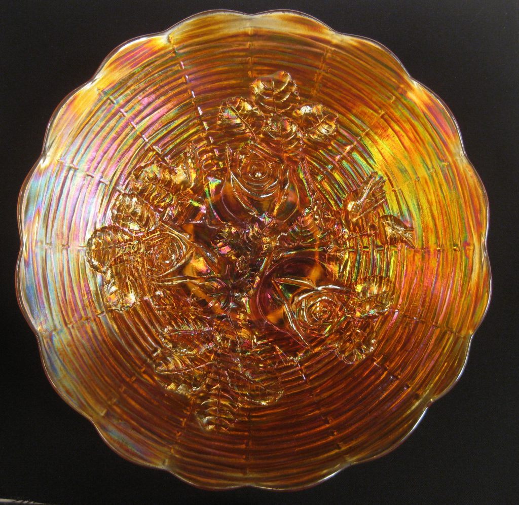 Antique Northwood Marigold Rose Show Carnival Glass Plate Carnival Glass